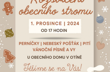 Rozsvícení obecního stromu 1.12.2024 od 17:00